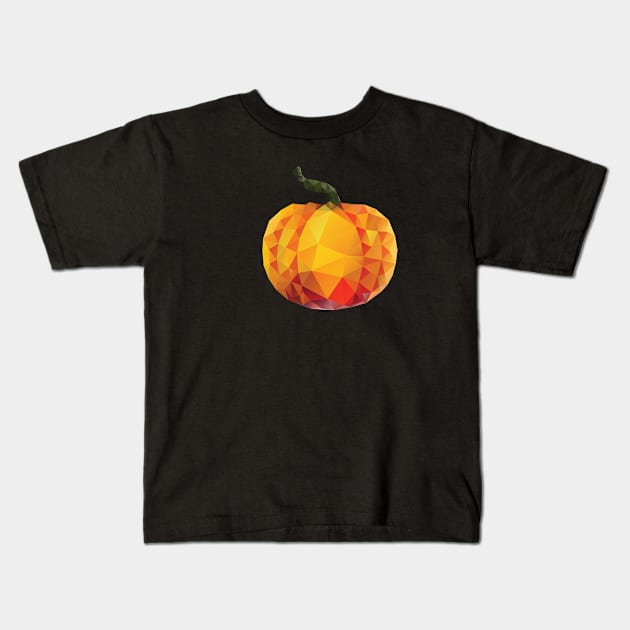 Polygonal Pumpkin Kids T-Shirt by AnnArtshock